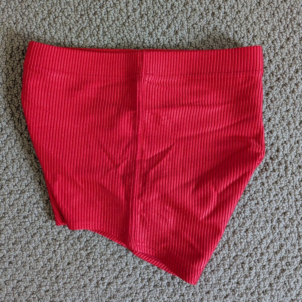 Vintage Bright Red High Waist Tight Shorts, Casall, Size L